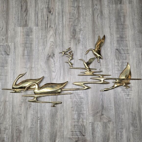 Bidjan Other - Vintage wall mural "Swans." American sculptor, Bidjan